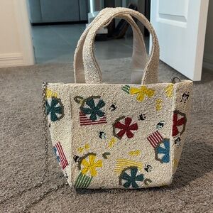 Beaded umbrella tote bag